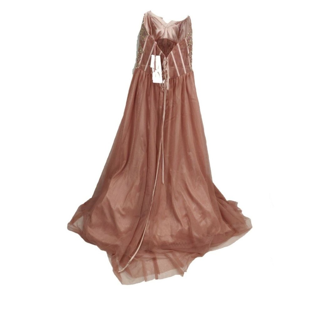 Blondie Nites Juniors Size 0 Pink Strapless Mesh - Picture 6 of 16